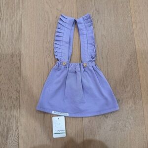 Lavender Ruffle Strap Kids Overall Skirt